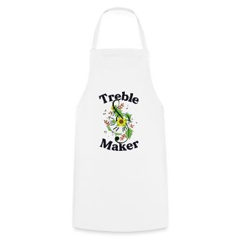 Treble Maker Drôle Musicien Cadeau Treble Clef - Tablier de cuisine - blanc - Devant - AI Model Male 185 dark (185cm)