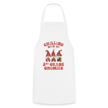2nd Grade Teacher Christmas Chilling With My - Cooking Apron - white - Front - AI Model Male 185 dark (185cm)