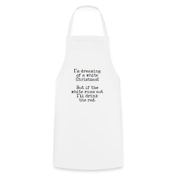 Drôle de Noël White Red Wine Lover Noël Vacances - Tablier de cuisine - blanc - Devant - AI Model Male 185 dark (185cm)