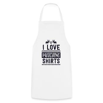 J’aime les chemises de Noël assorties couple femme - Tablier de cuisine - blanc - Devant - AI Model Male 185 dark (185cm)