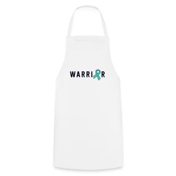 Warrior Motivational Teal Awareness Ribbon - Cooking Apron - white - Front - AI Model Male 185 dark (185cm)