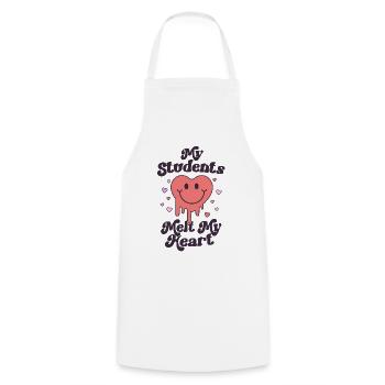Rétro Valentines Day Teacher Mes élèves fondent mon - Tablier de cuisine - blanc - Devant - AI Model Male 185 dark (185cm)