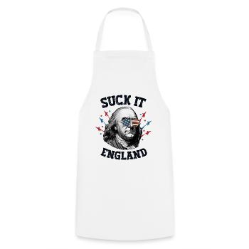 Suck It England 4th Of July Men USA Patriotic Ben - Cooking Apron - white - Front - AI Model Male 185 dark (185cm)