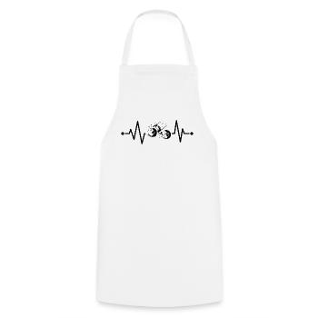 Heartbeat Petanque Humour Bowler Cadeau - Tablier de cuisine - blanc - Devant - AI Model Male 185 dark (185cm)