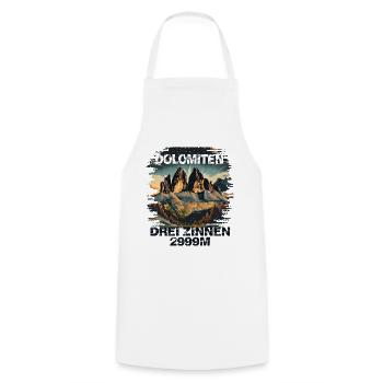 Drei Zinne Wandern Dolomiten Souvenir Andenken - Kochschürze - Weiß - Vorne - AI Model Male 185 dark (185cm)