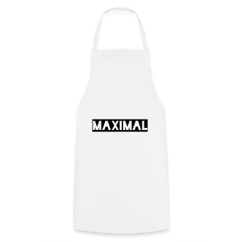 MAXIMAL white white T-shirt design music music gift - Cooking Apron - white - Front - AI Model Male 185 dark (185cm)