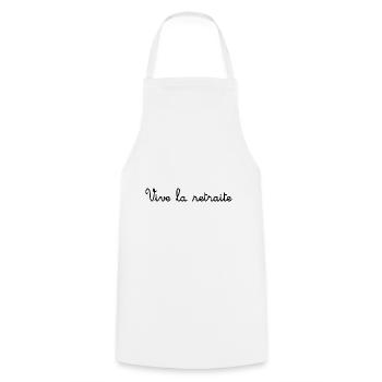 RETRAITE. RETRAITE. RETRAITEE. SENIOR. MAMIE. PAPY - Tablier de cuisine - blanc - Devant - AI Model Male 185 dark (185cm)