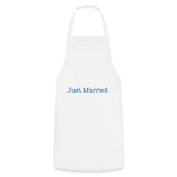 ICH HABE GERADE GEHEIRATET. Junggesellinnenabschied. VALENTINSTAG. PAAR - Kochschürze - Weiß - Vorne - AI Model Male 185 dark (185cm)