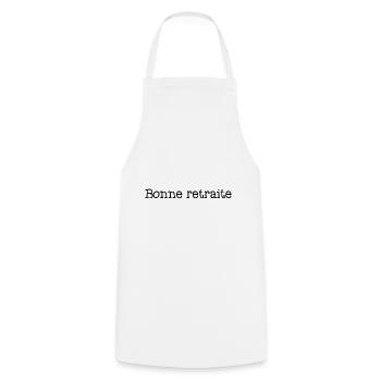 RETRAITE. RETRAITE. RETRAITEE. SENIOR. MAMIE. PAPY - Tablier de cuisine - blanc - Devant - AI Model Male 185 dark (185cm)