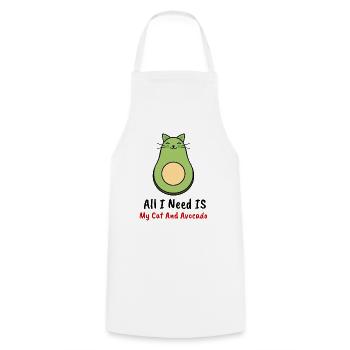 Avocat avocate cadeaux chats - Tablier de cuisine - blanc - Devant - AI Model Male 185 dark (185cm)