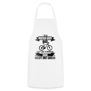 Mountain bike MTB bike father saying gift - Cooking Apron - white - Front - AI Model Male 185 dark (185cm)