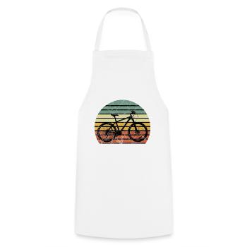 Bicycle wheel cycling retro cycling gift - Cooking Apron - white - Front - AI Model Male 185 dark (185cm)