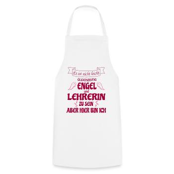 Lehrerin, Spruch, Engel und Lehrerin Motivation - Kochschürze - Weiß - Vorne - AI Model Male 185 dark (185cm)