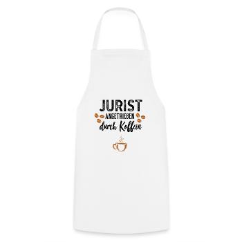 Jurist angetrieben durch Koffein - Kochschürze - Weiß - Vorne - AI Model Male 185 dark (185cm)