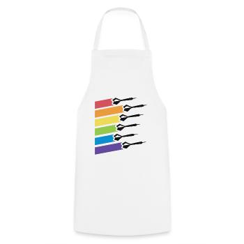 Retro Darts Shirts For Men Women Dart League - Cooking Apron - white - Front - AI Model Male 185 dark (185cm)