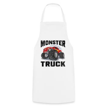 Monster trucks truck birthday gift truck - Cooking Apron - white - Front - AI Model Male 185 dark (185cm)