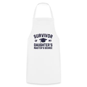 Survivant de mes filles Maîtrise - Tablier de cuisine - blanc - Devant - AI Model Male 185 dark (185cm)