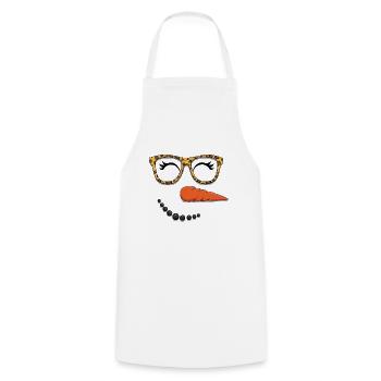Niedlicher Schneemann Gesicht Winter Kopf Dezember Weihnachten - Kochschürze - Weiß - Vorne - AI Model Male 185 dark (185cm)