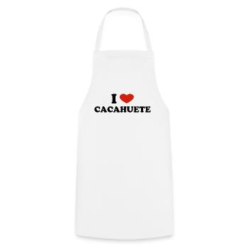 I Love Cacahuète - Tablier de cuisine - blanc - Devant - AI Model Male 185 dark (185cm)
