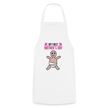 Mother's Day, Mother's Day, Mother's Day, Mother's - Cooking Apron - white - Front - AI Model Male 185 dark (185cm)