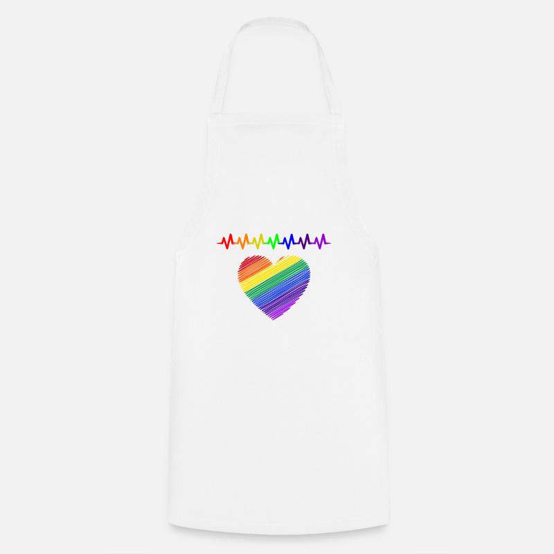 Regenbogen, Regenbogen, Regenbogen, Regenbogen, Regenbogen - Kochschürze - Weiß