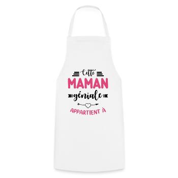 Cette Maman génial appartient à - Tablier de cuisine - blanc - Devant - AI Model Male 185 dark (185cm)