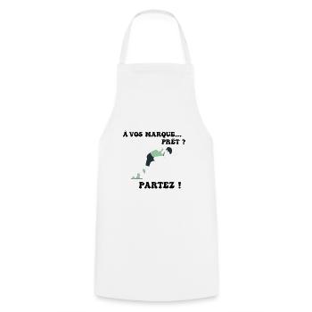 À vos marques.. Prêts? Partez! - Tablier de cuisine - blanc - Devant - AI Model Male 185 dark (185cm)