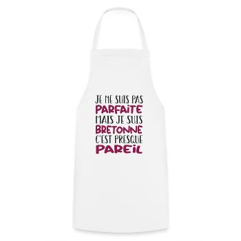 Cadeau Par parfaite mais Bretonne - Tablier de cuisine - blanc - Devant - AI Model Male 185 dark (185cm)