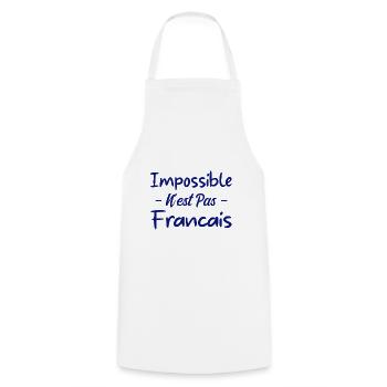 Impossible n est pas francais - Tablier de cuisine - blanc - Devant - AI Model Male 185 dark (185cm)