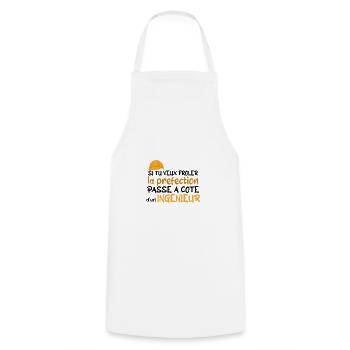 cadeau pour ingénieur - Tablier de cuisine - blanc - Devant - AI Model Male 185 dark (185cm)