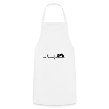 Motorcycle heartbeat - Cooking Apron - white - Front - AI Model Male 185 dark (185cm)