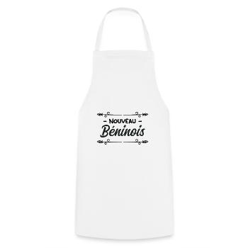 Nouveau Béninois - Idée cadeau bébé - Tablier de cuisine - blanc - Devant - AI Model Male 185 dark (185cm)
