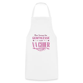 Mon temps de gentillesse a expiré - Tablier de cuisine - blanc - Devant - AI Model Male 185 dark (185cm)