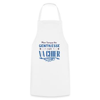Mon temps de gentillesse a expiré - Tablier de cuisine - blanc - Devant - AI Model Male 185 dark (185cm)