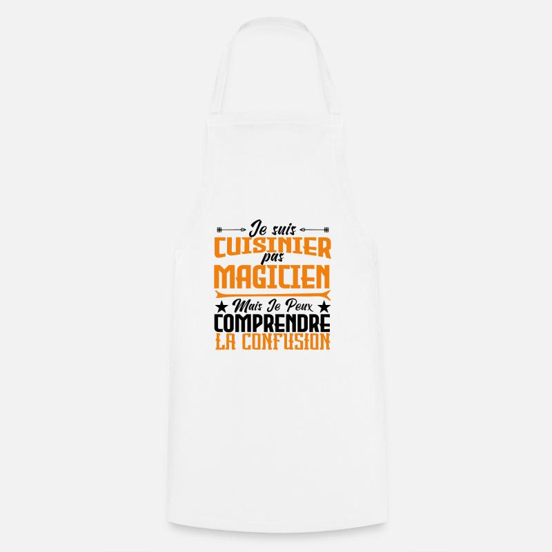 je suis cuisinier pas magicien - Tablier de cuisine - blanc