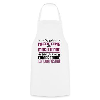 Je suis médecine, pas magicienne - Tablier de cuisine - blanc - Devant - AI Model Male 185 dark (185cm)
