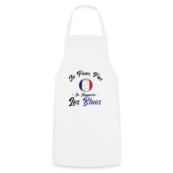 je peux pas , je supporte les bleus. France - Tablier de cuisine - blanc - Devant - AI Model Male 185 dark (185cm)