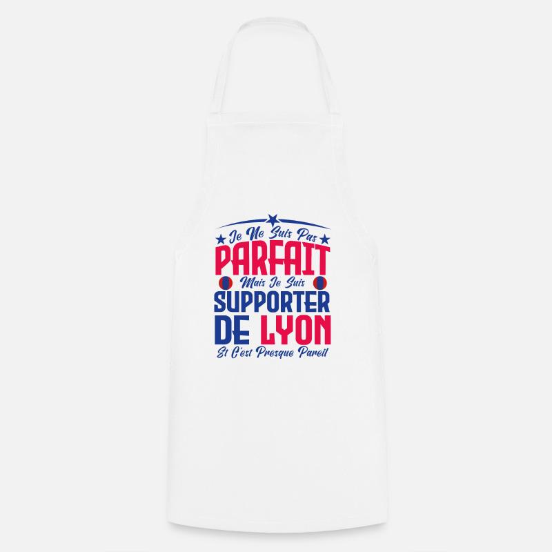 je ne suis pas parfait, supporteur de Lyon. - Tablier de cuisine - blanc