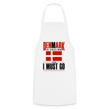 Denmark Danish Denmark Flag Denmark Is Calling - Cooking Apron - white - Front - AI Model Male 185 dark (185cm)