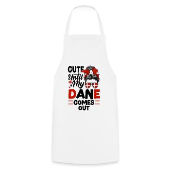 Danemark drapeau danois mignon jusqu’à ce que mon danois sorte - Tablier de cuisine - blanc - Devant - AI Model Male 185 dark (185cm)
