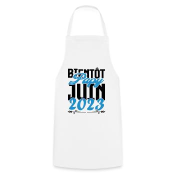 Cadeau Annonce grossesse bientôt Papy Juin 2023. - Tablier de cuisine - blanc - Devant - AI Model Male 185 dark (185cm)