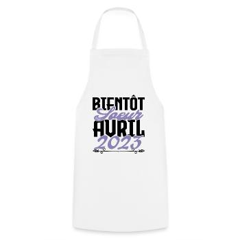 Annonce grossesse. bientôt Sœur Avril 2023.soeur - Tablier de cuisine - blanc - Devant - AI Model Male 185 dark (185cm)