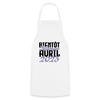 Annonce grossesse. bientôt Maman Avril 2023.maman - Tablier de cuisine - blanc - Devant - AI Model Male 185 dark (185cm)