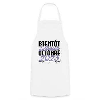 Annonce grossesse. bientôt Sœur Octobre 2023.soeur - Tablier de cuisine - blanc - Devant - AI Model Male 185 dark (185cm)