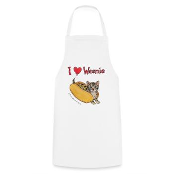 I <3 Weenie in Colour - Cooking Apron - white - Front - AI Model Male 185 dark (185cm)