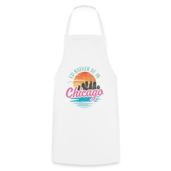 I'd rather be in Chicago - Cooking Apron - white - Front - AI Model Male 185 dark (185cm)