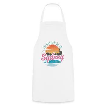 I'd rather be in Sydney - Cooking Apron - white - Front - AI Model Male 185 dark (185cm)