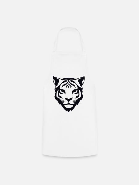 Felin Dschungel-Tigerkopf - Kochschürze - Weiß