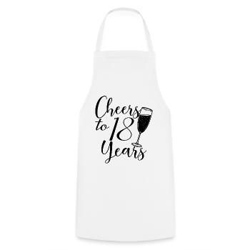 Femmes du 18e anniversaire pour ses acclamations à 18 ans - Tablier de cuisine - blanc - Devant - AI Model Male 185 dark (185cm)