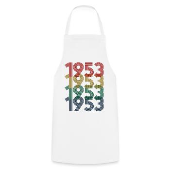 Cool Retro 1953, 70 ans, cadeau de 70e anniversaire - Tablier de cuisine - blanc - Devant - AI Model Male 185 dark (185cm)
